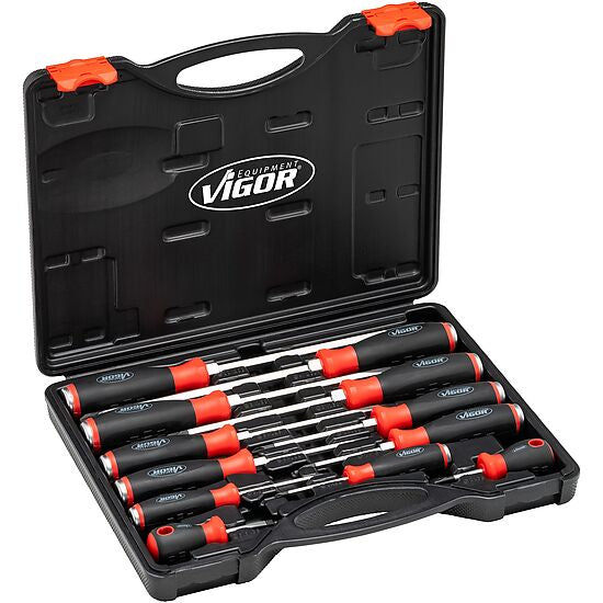 Vigor Screwdriver with Impact Cap & Square Input Shaft Set, 12 Piece V5010/12