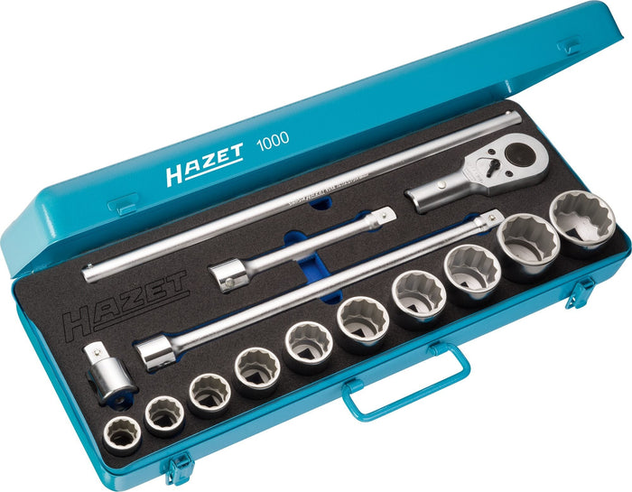 Hazet 15 Pce 3/4in Metric Socket Set 1000Z 