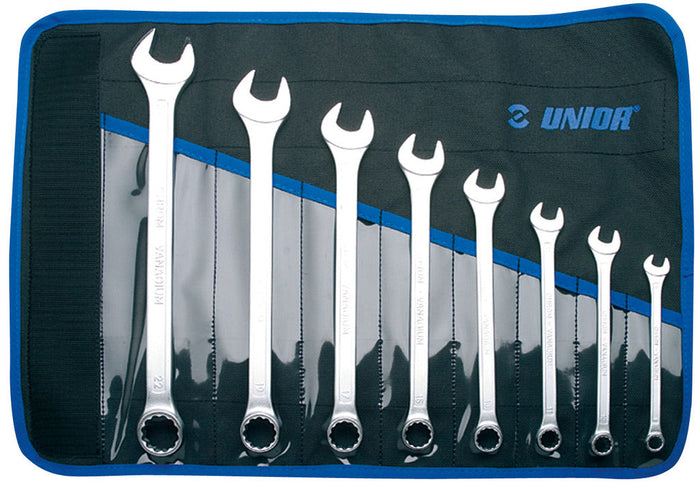 Unior 120/1CT Metric Combination Spanner Set, Long Type in Pouch, 8 Pce
