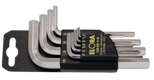 Elora Hexagon key set 10 Pce 1.5-12mm with plastic holder 159SK-10M