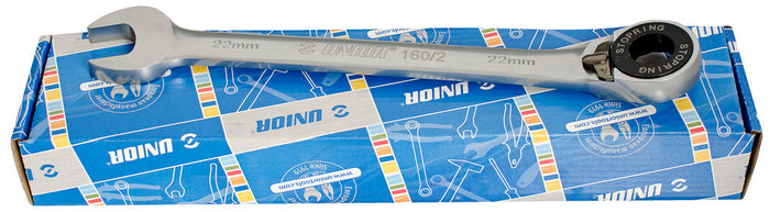 Unior 160/2CB Ratchet Combination Spanner Set in Carton Box - Metric, 9 Pce