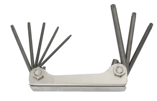 Elora TORX®-hexagon key set 8 Pce TX9-TX40mm 162S-KTTX