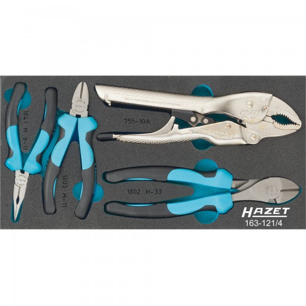 Hazet 4 Pce Pliers Set 163-121/4 Modular Insert Tray