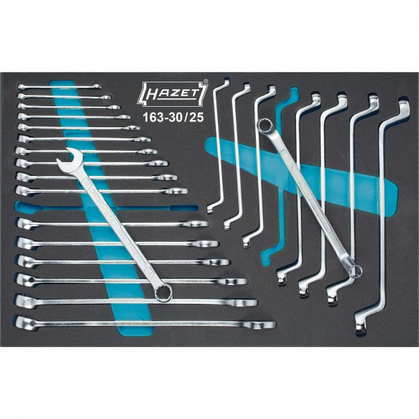 Hazet 25 Pce Metric Combination & Double Box-End Wrench Set 163-30/25 Insert Tray