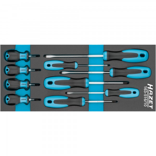 Hazet 10Pce Screwdriver Set 163-516/10 SL & PH Modular Insert Tray