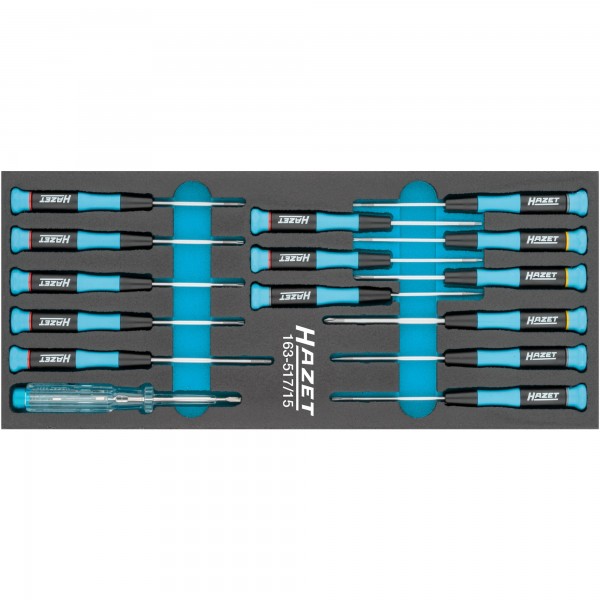 Hazet 15Pce Electronic Screwdriver Kit 163-517/15 Modular Insert Tray