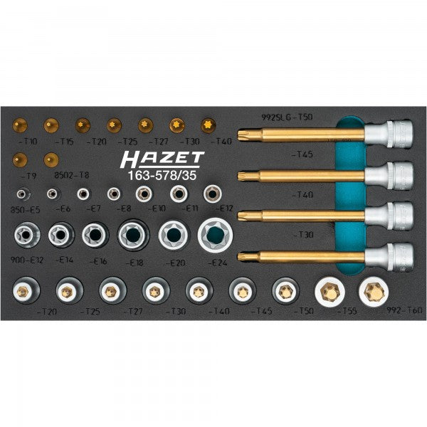 Hazet 35Pce Screwdriver Socket Set Torx 163-587/35 Modular Insert Tray