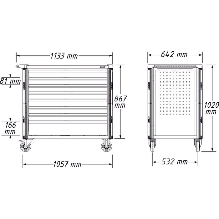 Hazet 8 Drawer Tool Trolley Assistent 179NXXL-8D