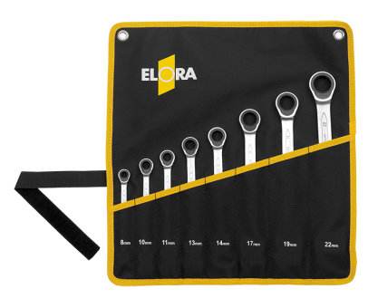 Elora Set-Combination Spanner with Ring Ratchet 8 Pce 8-22mm 204S-8MT