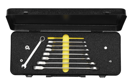 Facom 464.MKIT 9-Piece Ring Adaptor Set (Reduction Bushes) For Ratchet Spanners