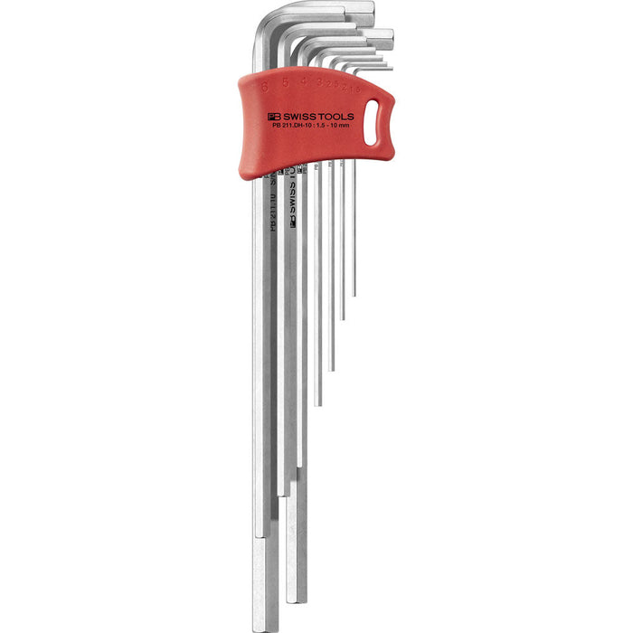 PB Swiss 9 Pce Long Hexagon Key L-Wrench Set in Plastic Holder
