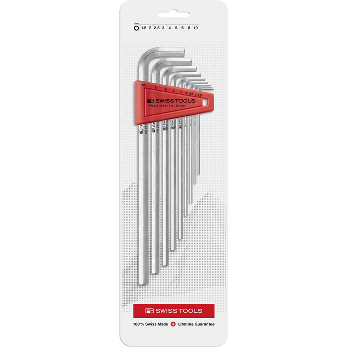 PB Swiss 9 Pce Hexagon Key Long Arm L-Wrench Set