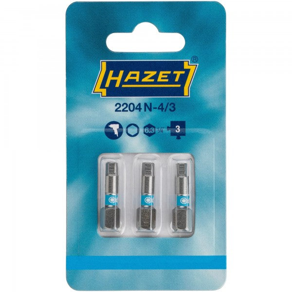 Hazet Torx Bit T8 3 Pack 1/4in Hex Bit 2223N-T8/3