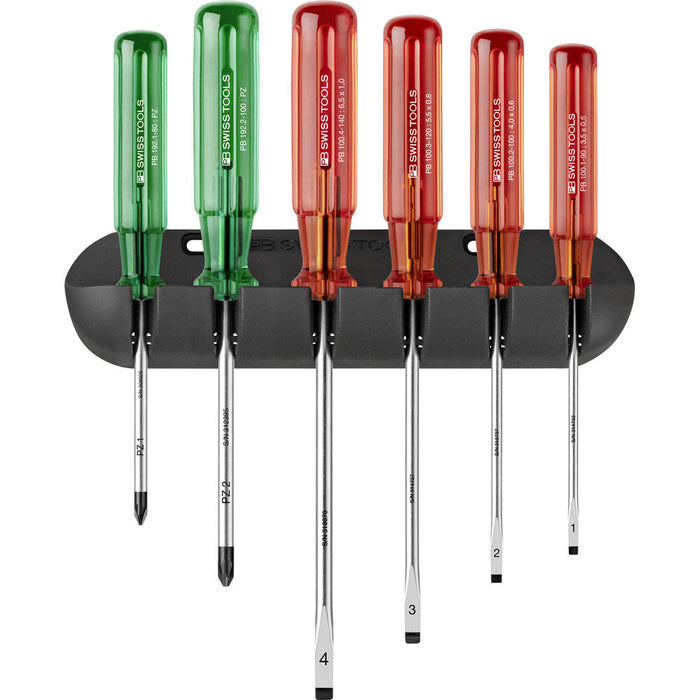 PB Swiss 6 Pce Slotted & Pozidriv Classic Screwdriver Set