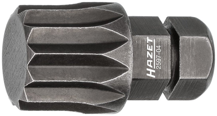 Hazet Bit 2597-04 Hexagon, Solid 8 (5/16ines) Internal Serration Profile Xzn M12