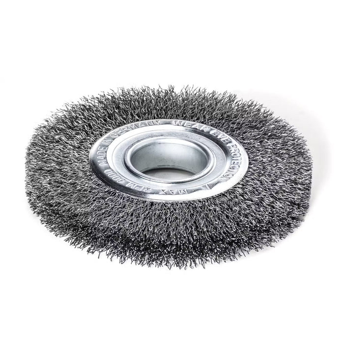 Lessmann Wheel Brush Dia 100mm Tube 30mm Steel Wire STA Crimped 0.30mm Adaptors
