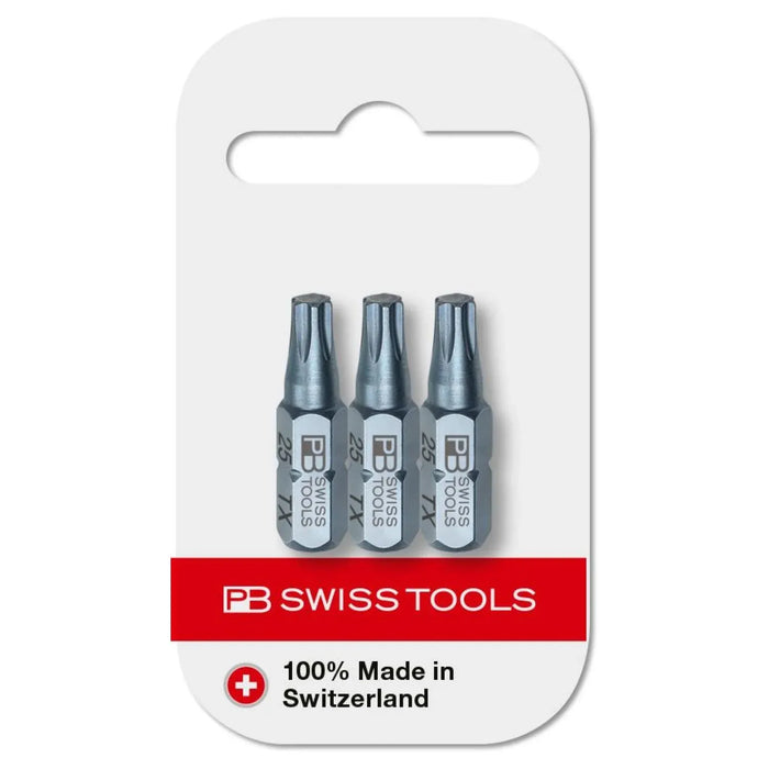 PB Swiss PrecisionBit Shape C 6.3 Torx TX25 3 Piece in Skin Pack