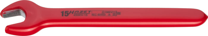 Hazet Single Open-End Wrench VDE 450KV-15 Outside Hexagon Profile 15mm
