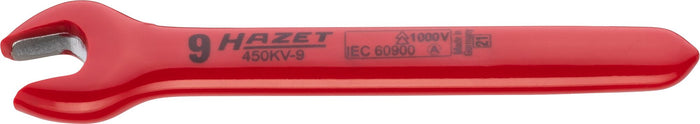 Hazet Single Open-End Wrench VDE 450KV-9 Outside Hexagon Profile 9mm