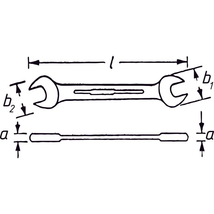 Hazet Double Open-End Wrench 3/8in x 7/16in 450NA-3/8X7/16VKH