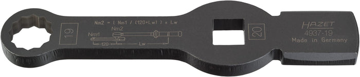 Hazet 3/4in 19mm Box-End Wrench Striking Face Pattern 12-Point With 2 Striking Faces 4937-19 