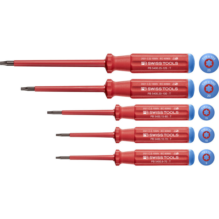 PB Swiss 5 Pce Torx® Classic VDE Screwdriver Set (9-25mm)