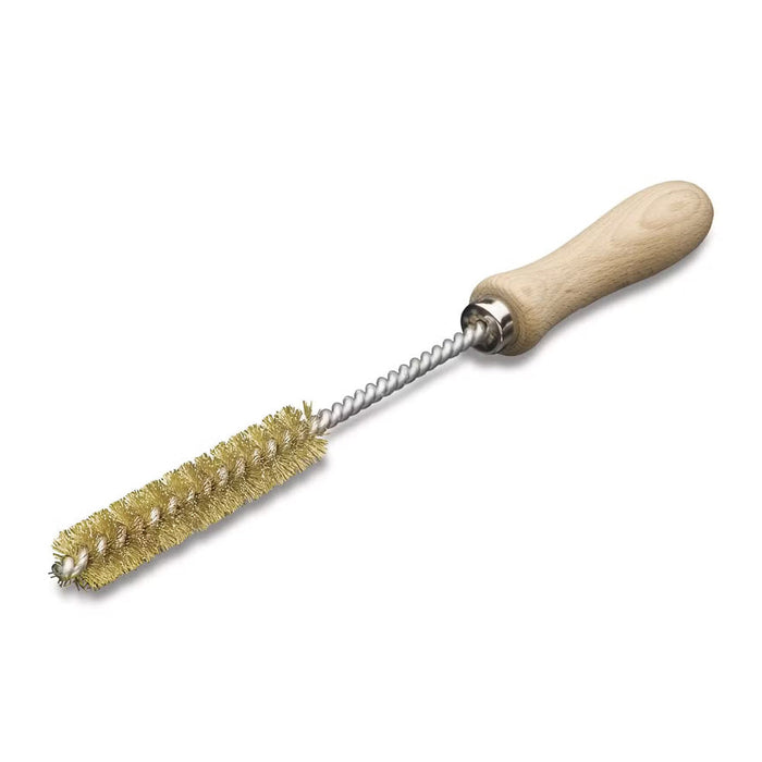 Lessmann Hole Cleaning Brush with File Handle IBM 300 x 100mm Dia 20mm Brass Wire MES Crimped 0.20mm