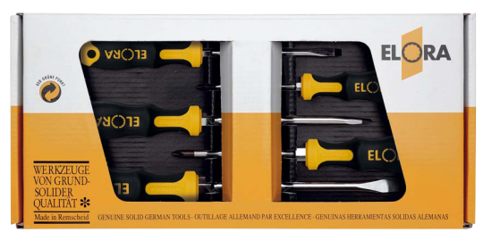 Elora Screwdriver Set plain slot and supa pozidriv 5 Pce 581 S5-K