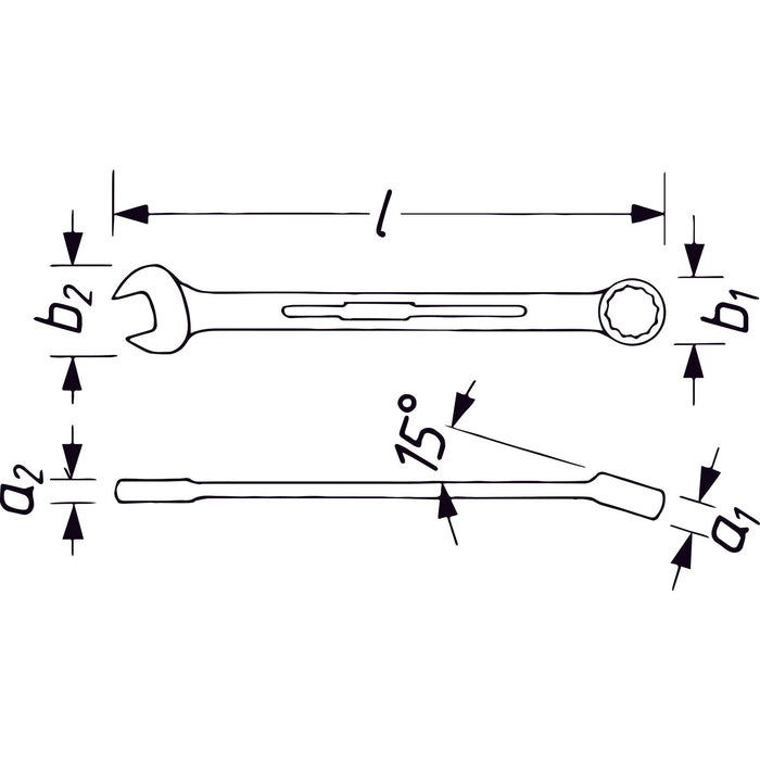 Hazet 600NA-7/8 Combination Wrench Outside 12-Point Profile 7/8