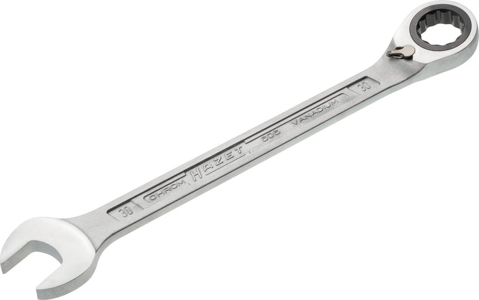 Hazet Ratcheting Combination Wrench 606-30 Outside 12-Point Traction Profile 30mm