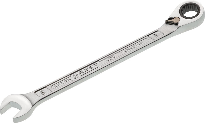 Hazet Ratcheting Combination Wrench 606-8 Outside 12-Point Traction Profile 8mm