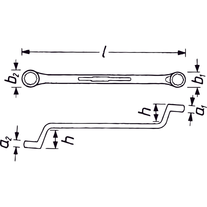 Hazet Double Box-End Wrench 630A-3/8X7/16 Outside 12-Point Profile 3/8 x 7/16in