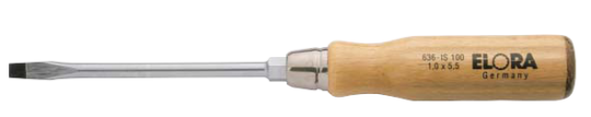 Elora Screwdriver with wooden handle plain slot 2.0x12.0 636-IS 200