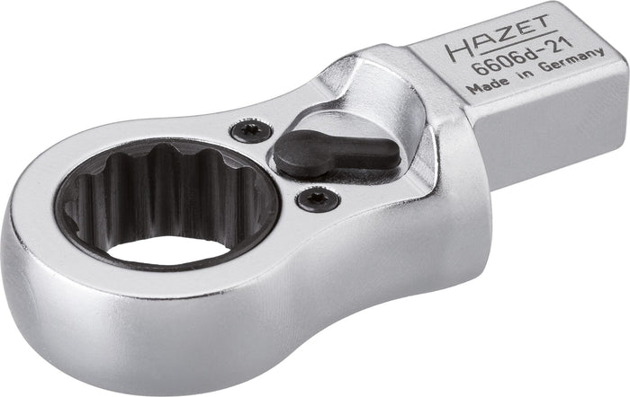 Hazet 12 Point Ratcheting Insert Box-End Wrench 21mm 6606D-21 Insert Square 14x18mm 