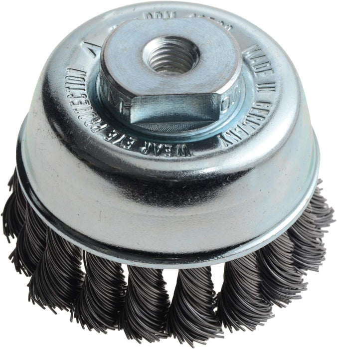 Lessmann Knot Cup Brushes Dia 65mm 18 Z Steel Wire STH Straight 0.5mm Thread M10