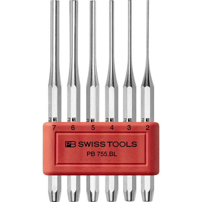 PB Swiss Pin Punch, Drift Punch, Octagonal 6 Pce Set in Plastic Holder
