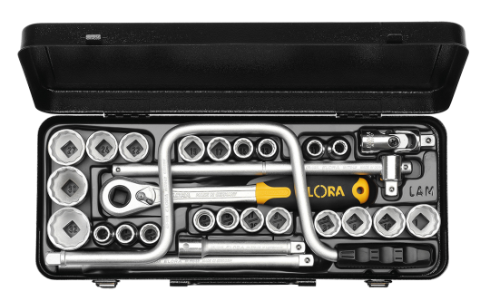 Elora Socket Set 1/2in bi-hexagon 28 Pce AF 770-LAMU