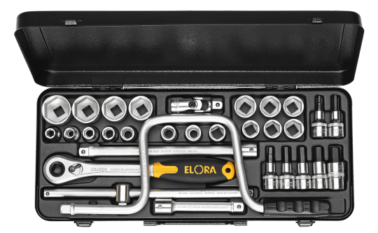 Elora Socket Set 1/2in hexagon+inside-hexagon 31 Pce 10-32mm 771-LIMU