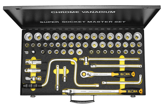 Elora Socket Set 1/2in bi-hexagon 57 Pce 770-LSSMF