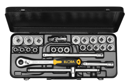 Elora Socket Set 1/2in hexagon 23 Pce 3/8in-1.1/4in AF 771-OK LAK