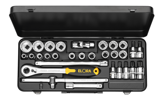 Elora Socket Set 1/2in hexagon+xzn 30 Pce 10-32mm 771-OKLXZNK