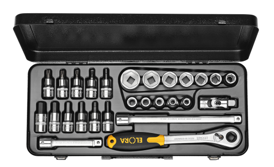 Elora Socket Set 1/2in hexagon+in+TORX® 30 Pce 10-50mm 771-LMITTXK