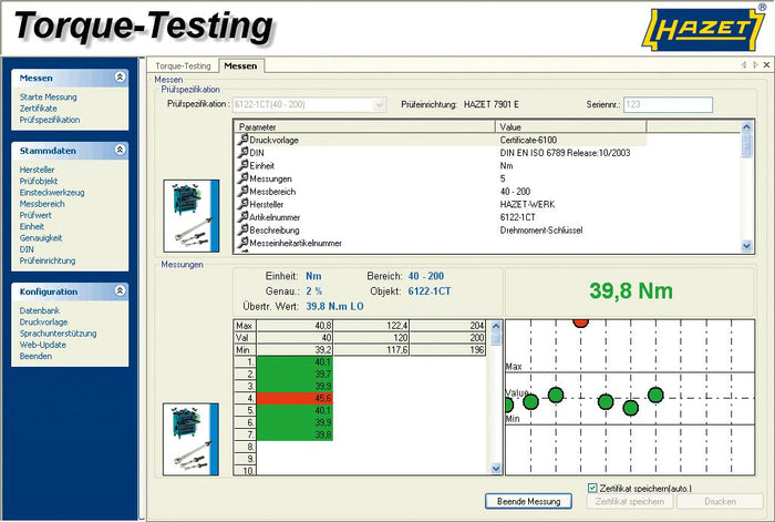 Hazet Torque Testing Software 7901E-D