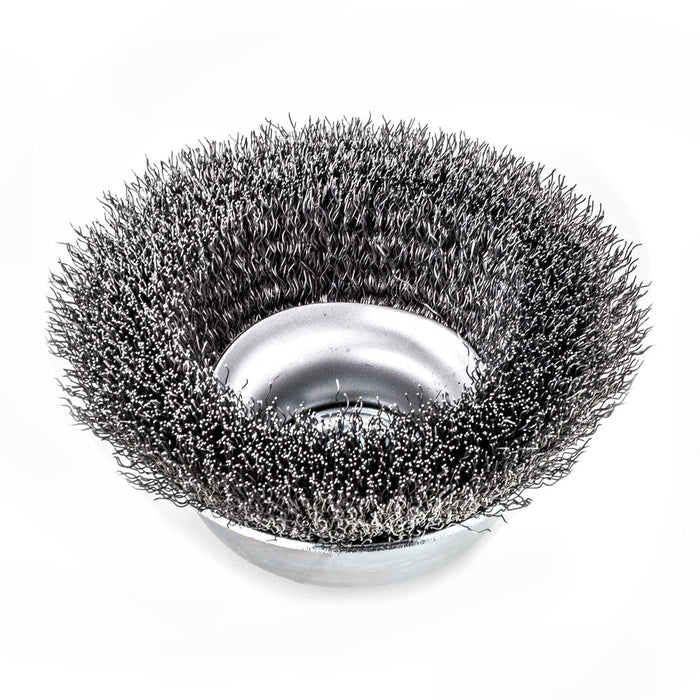 Lessmann Cup Brush Dia 75mm Steel Wire STA Crimped 0.35mm Thread M14