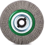 Lessmann Wavy Round Brush Dia 200mm Width 27mm Pipe Dia 50mm Reducing Ring Set 3 & Stainless Steel Wire Trim