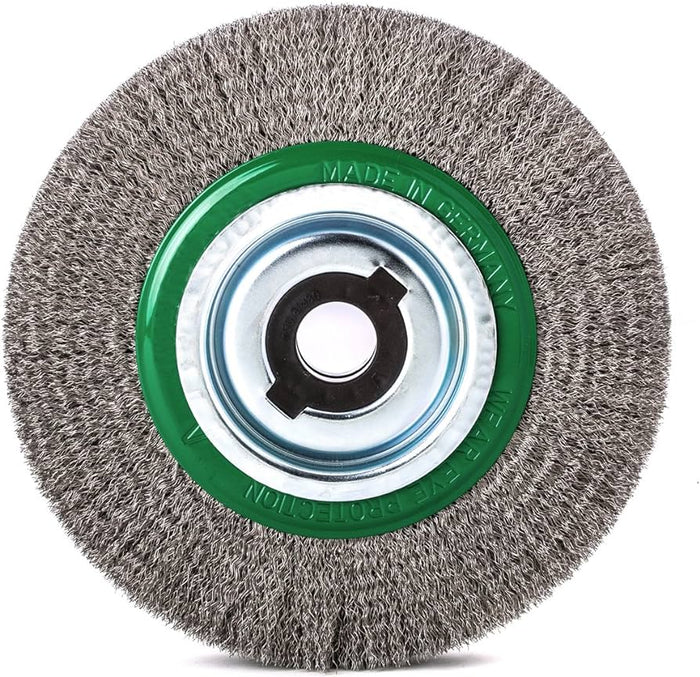 Lessmann Wavy Round Brush Dia 200mm Width 27mm Pipe Dia 50mm Reducing Ring Set 3 & Stainless Steel Wire Trim