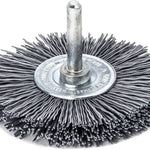 Lessmann Wheel Brush 6mm Shank Dia 70 x 10mm Abrasive Nylon SIC K 120 / 1.10mm