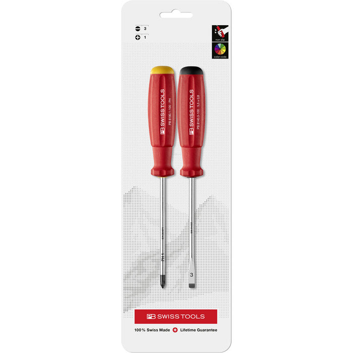 Wholesale PB Swiss SwissGrip Slotted 3mm Phillips PH1 Screwdriver 2 Pce Set in Skin Pack Online OzSwiss European Tools