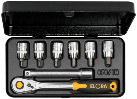 Elora Socket Set 3/8in inside hexagon 8 Pce 3-10mm 870-INMU