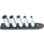 Hazet 5 Pce 1/2in Smartrail Metric Deep Hexagon Socket Set 900LG-SR/5
